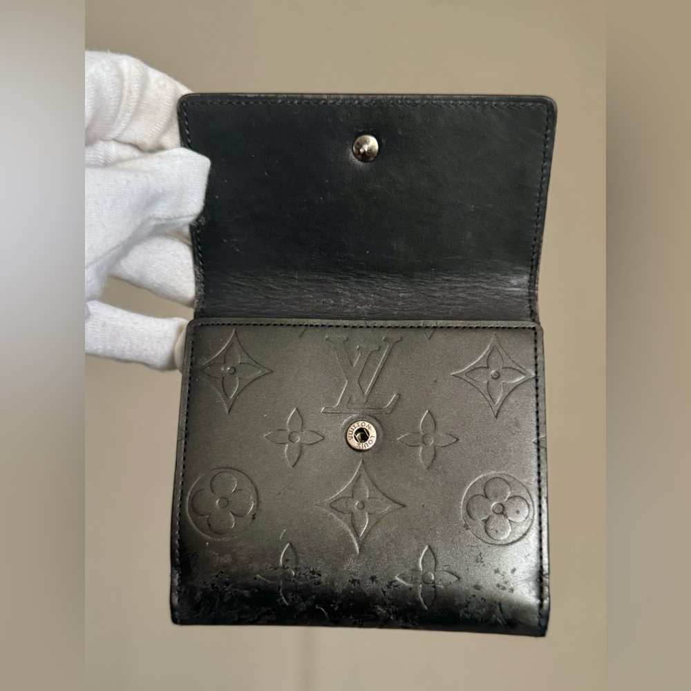 Louis Vuitton Matte Dark Gray Monogram Compact Wallet - Picture 3 of 15